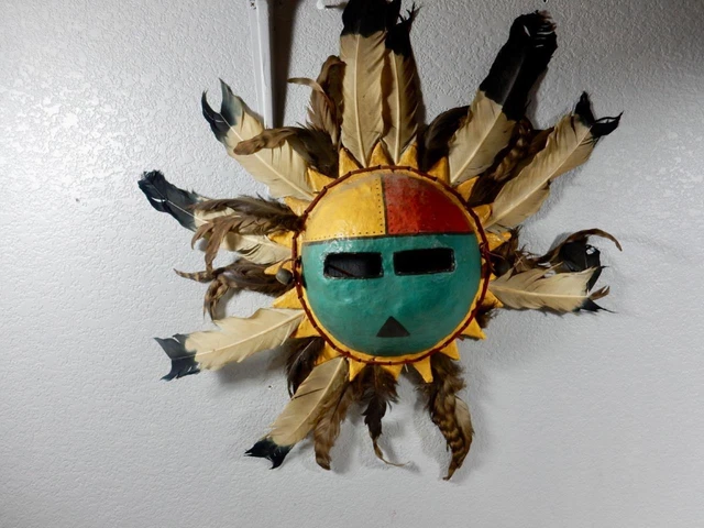 Vintage Ornamental Ceremonial Mask Crafted by Artist Reshell Arnwall, Utah-Hopi