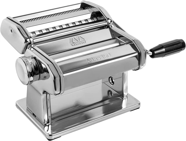 MARCATO  150 Pasta Machine, Made in Italy, Includes Cutter, Hand Crank, and Inst