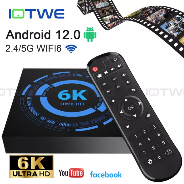 2024 Nuevo Android 12.0 Smart TV BOX 64GB WIFI6 Red Media Player Quad Core DE