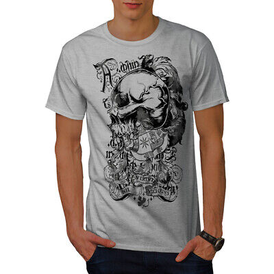 Wellcoda Death Goth Rider Skull Mens T-shirt, Hell Graphic Design Printed Tee
