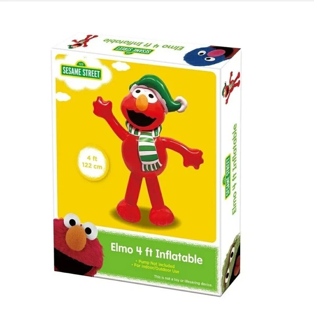 SESAME STREET Elmo Christmas Inflatable Blow Up 4 Feet Indoor