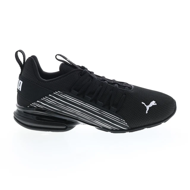 Puma Axelion Linear Lines 37804201 Mens Black Canvas Athletic Running Shoes 2