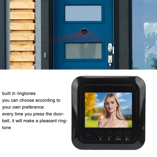 2.4in 1MP Smart Peephole Viewer Video Door Bell Video Door Viewer 160 Degree