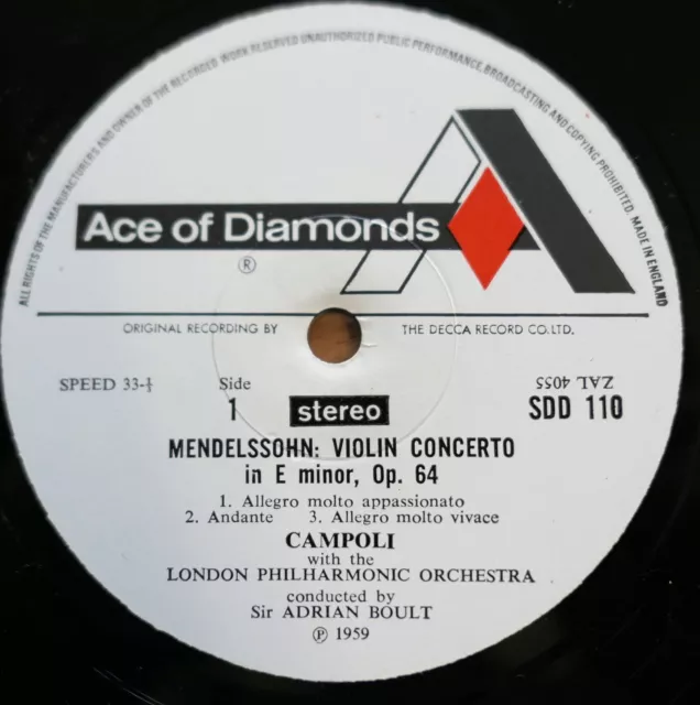 SDD 110 Mendelssohn Bruch Violine Konzert Campoli Decca Stereo (= SXL 2026) 2