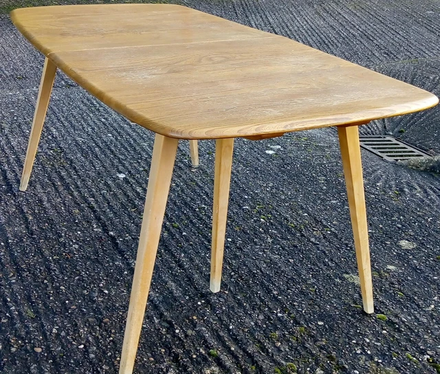 ERCOL GRAND WINDSOR (444) Elm Beech Extending Dining Table 1960s