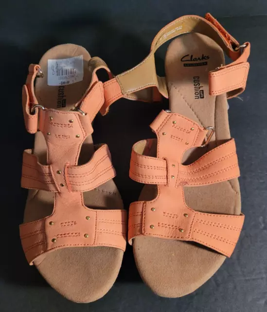 CLARKS ANNADEL ORCHID Gold Leather Cushion Soft Wedge Sandals Wide Fit 6 E 29.50 PicClick UK