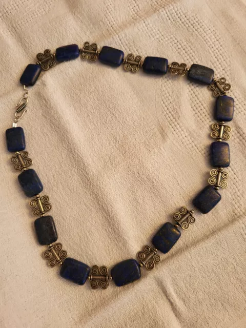 Collier afghan billon et lapis lazuli