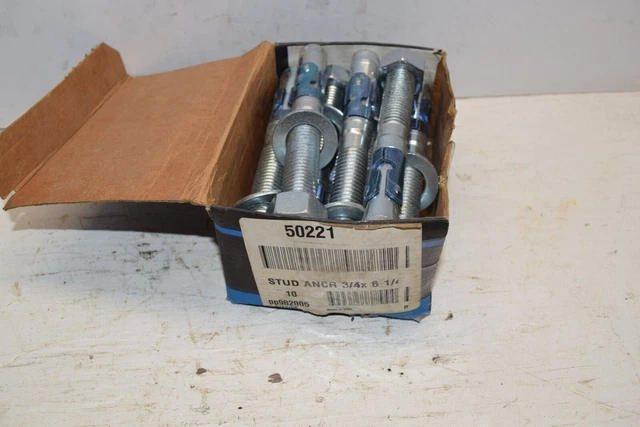 Box of 10 Fastenal Wedge Expansion Anchors 3/4" x 6-1/4" C51A