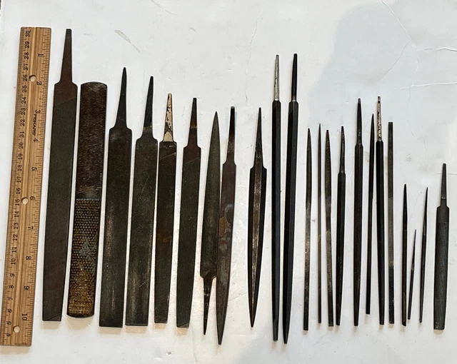 VINTAGE CLOCK BENCH Files Watchmaker Clockmaker Jeweller Tools