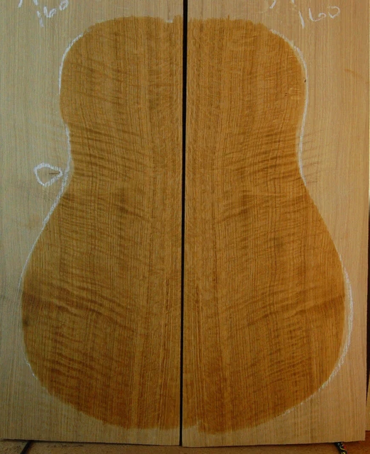 FIGURED/CURLY QUARTERSAWN WHITE oak tonewood guitar luthier set back