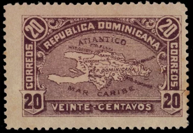 DOMINICAN REPUBLIC 117i - Map of Hispanola "Perf 13.0 x 13.0" (pb14972)