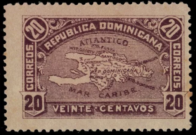 REPÚBLICA DOMINICANA 117i - Mapa de Hispanola "Perf 13.0 x 13.0" (pb14972)