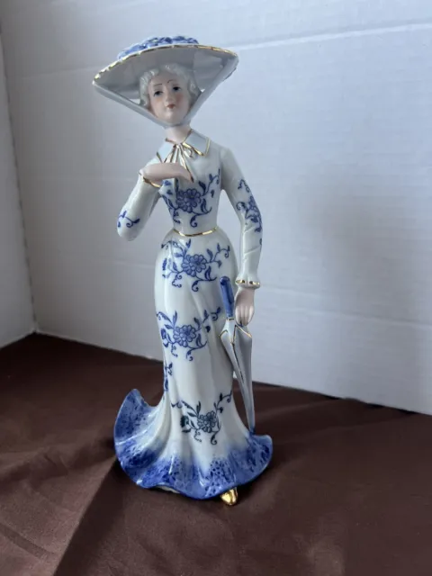 Vintage Kpm Porcelain Bisque Edwardian Lady Figurine