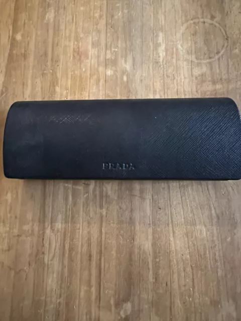 Prada black-hard Eyeglass Case with Magnetic Closure