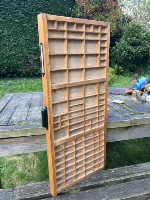 Restored Vintage Wooden Printers Typecase Tray Letterpress Drawer Wall Display