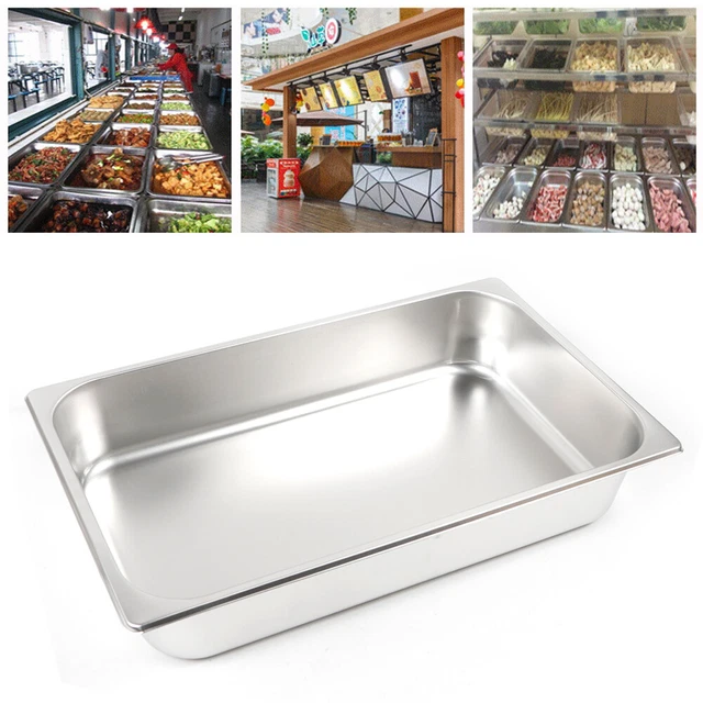 6x Full Size 4" Deep Stainless Steel Steam Table Pan Hotel Restaurant Buffet Pot