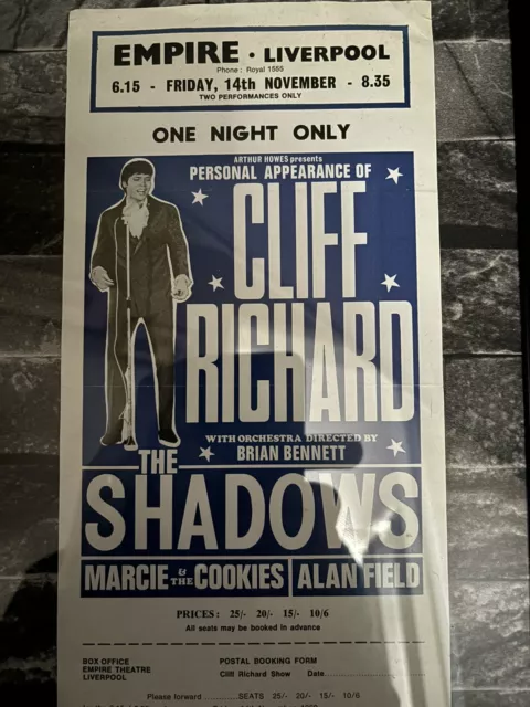 Cliff Richard Original 1969 Concert Flyer Liverpool Empire