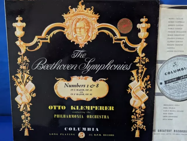 Columbia Sax 2318 *Blue/Silver* Klemperer* Beethoven Symphonies Nos. 1 & 8* Nm Columbia Sax 2318 *Blue/Silver* Klemperer* Beethoven Symphonies Nos. 1 & 8* Nm