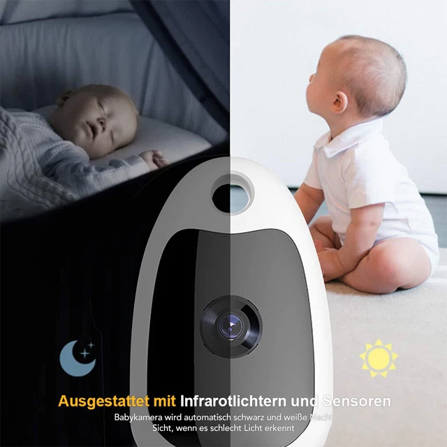 LED Babyphone mit Kamera Display Nachtsicht Babymonitor Temperaturüberwachung DE 5