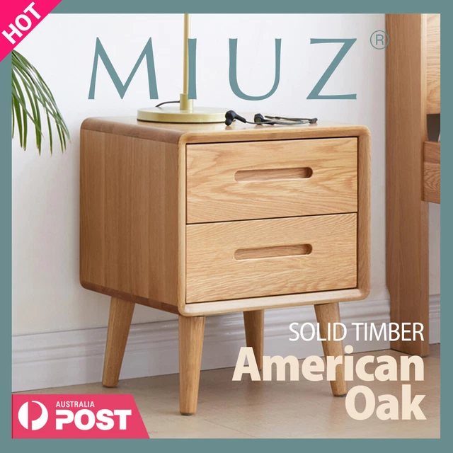 MIUZ BEDSIDE TABLE Drawers Side Tables Solid Timber American Oak