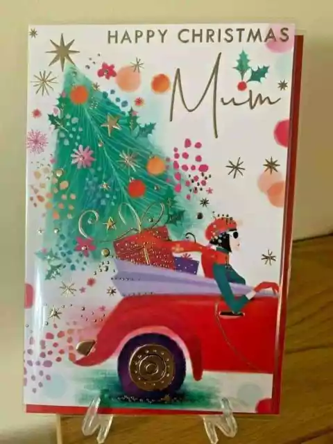 Christmas Card Mum Foil Finish Xmas