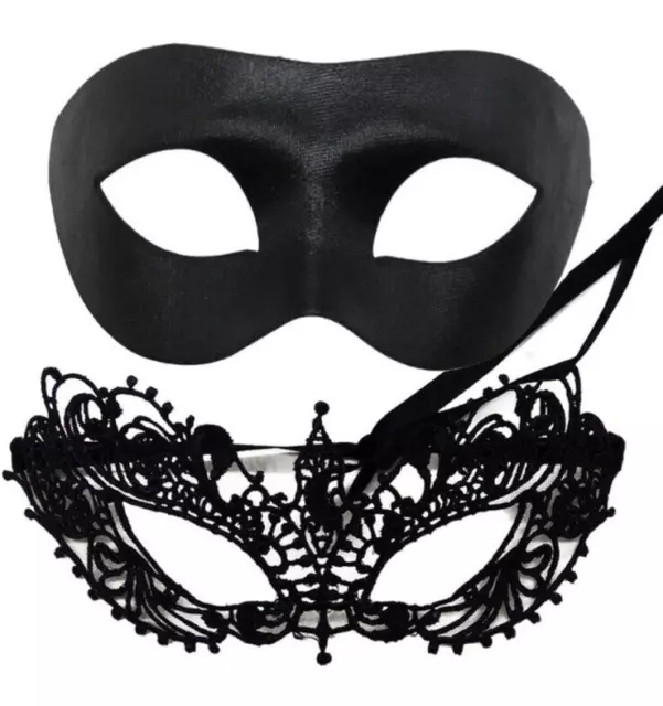 Couple 2pcs Masquerade Masks Venetian Costume Ball Wedding Cosplay Party Mask