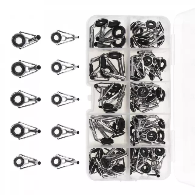 ROD REPAIR KIT 100 Pcs Mixed Size Fishing Rod Guides Line Rings For  Building $24.29 - PicClick