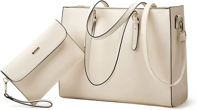 Women'S 15.6″ Laptop Tote Bag - Leather Classy Computer Briefcase Waterproof