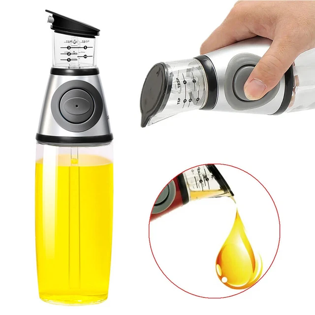 500ml Oil Vinegar Dispenser Glass Bottle with Measurements for Kitchen Cooking