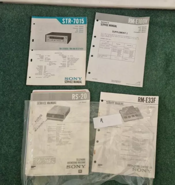 3 Sony ORIGINAL Service manuals STR 7-15 RME33F RS20 Lot R
