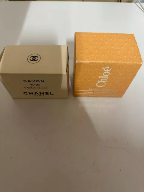 Chanel Savon NO"19 MODELE DE BAIN  CHLOÈ SAVON ETUI LUXE UNBENUTZ SEiFE Luxus