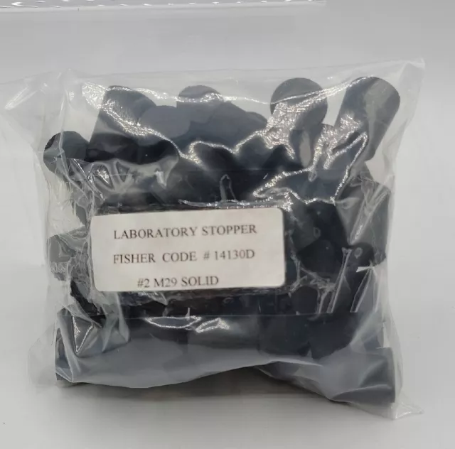 QTY= about 52 FISHER 14130D RUBBER LABORATORY STOPPER #2 M29 Solid NEW