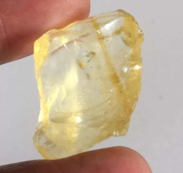 28.80 CT Naturale Brasiliano Giallo Tormalina Gemma Grezzo Certificato K2122