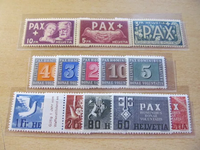 E6657) Suisse Pax 1945 Kpl Série U Impeccable Postfr / Véritable, Mi 500