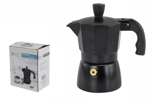 Cafetière Moka Café Expresso Noir Mat Mesure 2 Tasses Dfh