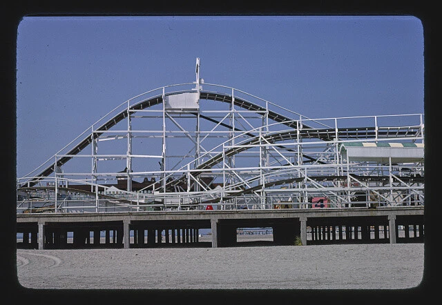 HUNT'S PIER ROLLER coaster Wildwood New Jersey 1980s Historic Old Photo