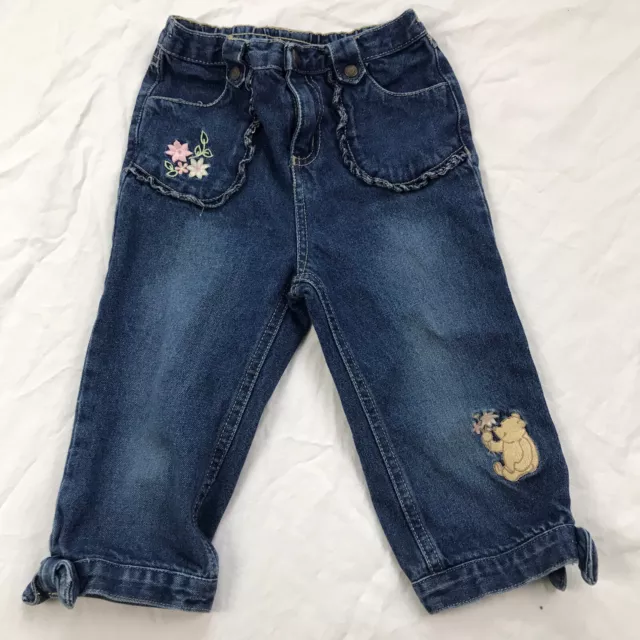 Classic Winnie the Pooh Toddler Jeans Embroidered Ruffles Bows 5T
