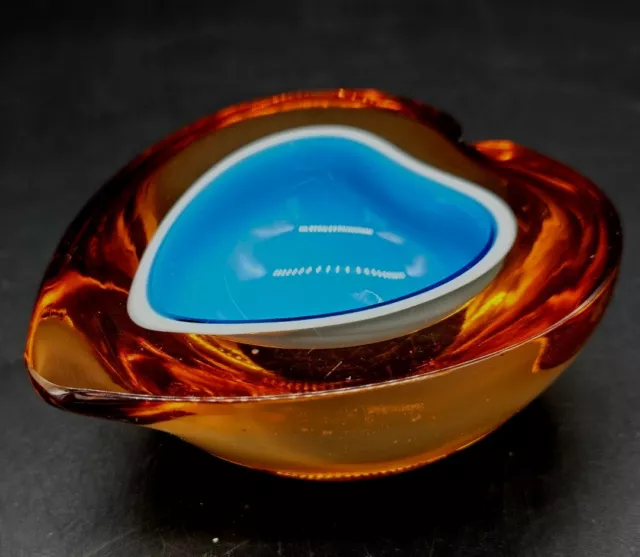 MCM Alfredo Barbini Murano Sommerso Art Glass GEODE Bowl