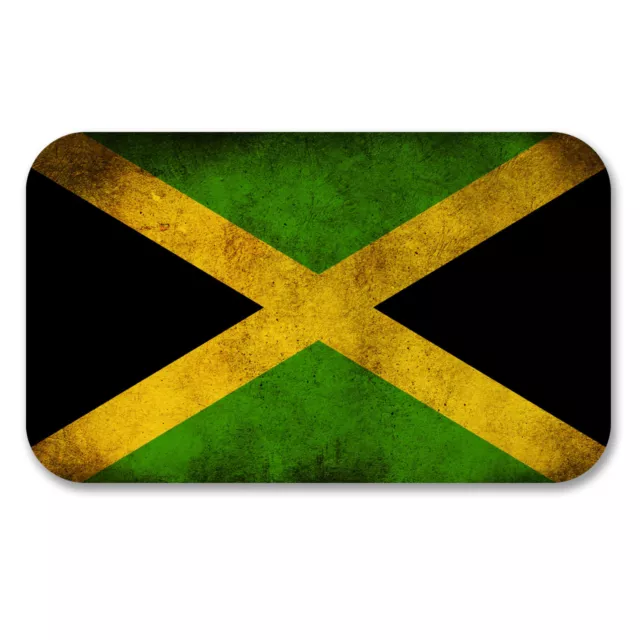 2 x 10cm Jamaica Jamaican Flag Vinyl Stickers Decal Laptop Car Bike Helmet #6186