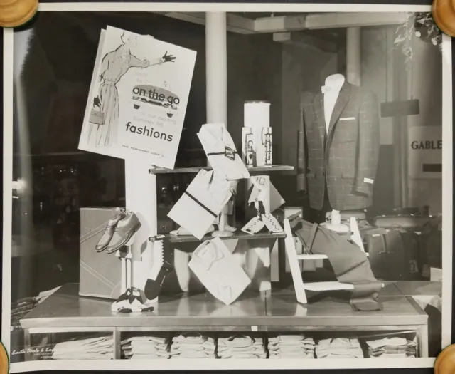 1955 Men's Fashion Clothing Department Store Display Photo Altoona PA Suit Shoes