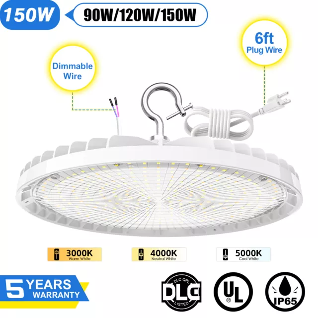 150W Led UFO High Bay Lights Warehouse Industrial Factory Shop Light 3000K-5000K