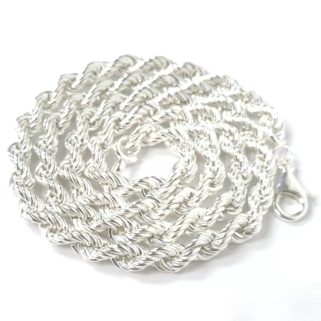 925 Sterling Silver Rope Chain Solid 24 Inches Long 6.4mm Wide Hallmarked 36.8g 2