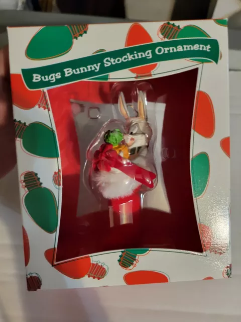 NEW Vintage Looney Tunes Bugs Bunny Stocking Christmas Ornament Warner Bros.