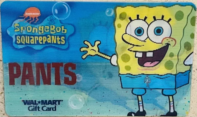 WALMART Gift Card SPONGEBOB SQUAREPANTS Ripped Lenticular Collectible No $ Value