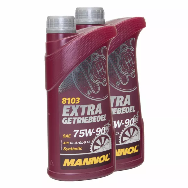 Motorrad Schalt Getriebeöl MANNOL Extra 75W-90 API GL 4 2x 1 Liter Getriebe