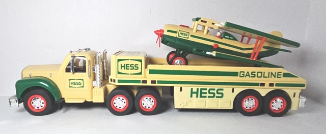 2002 HESS Semi Trailer Bi-plane Transporter Gasoline Company  Christmas