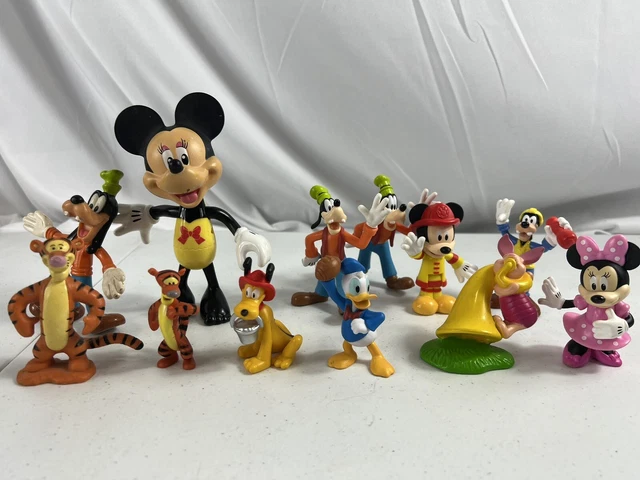 Disney figures lot Mickey Minnie Tigger Piglet Goofy Pluto Donald Toys