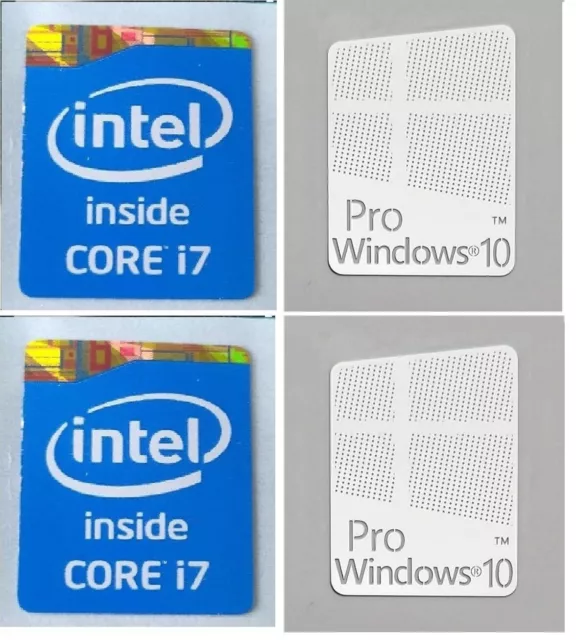 1x Intel Core i7 + FREE Pro Windows 10 Silver Logo Sticker Decals For Laptop