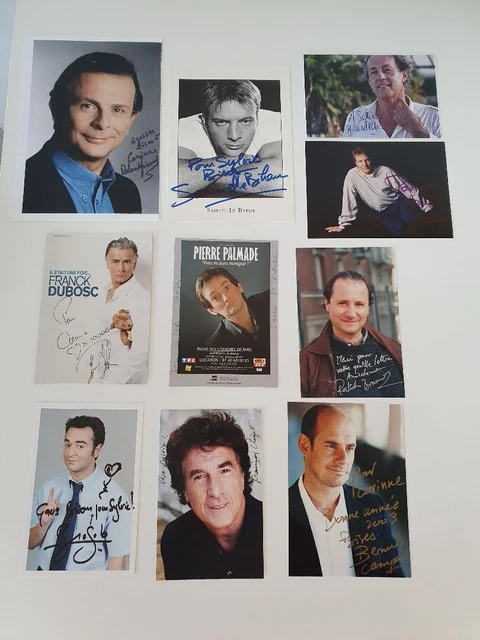LOT DE 10 Autographes originaux divers acteur et comique / voir scan et ...