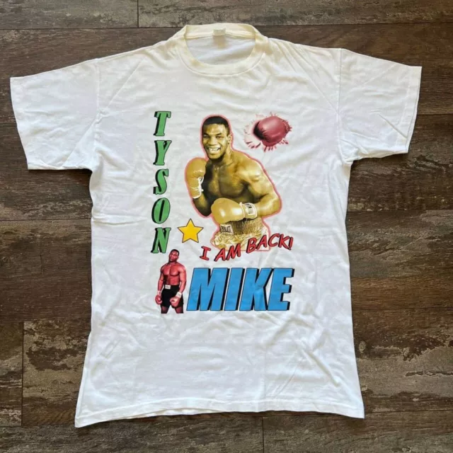 Vintage Mike Tyson XL T-shirt 90s box boxing holyfield lennox ali